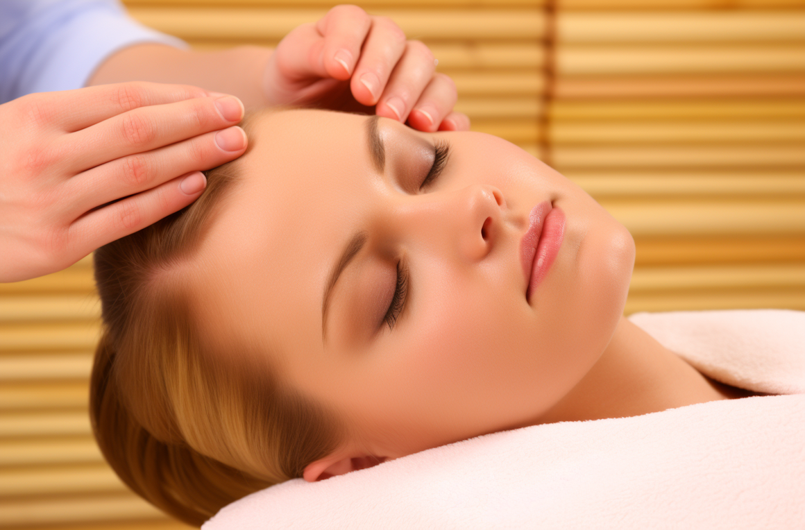 Calm holistic therapy room with towels and candles